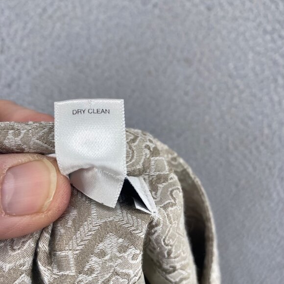 LOFT Skirt Womens 12 Ivory Jacquard Pattern Silk Blend A Line Knee Length Pleat - Picture 6 of 9